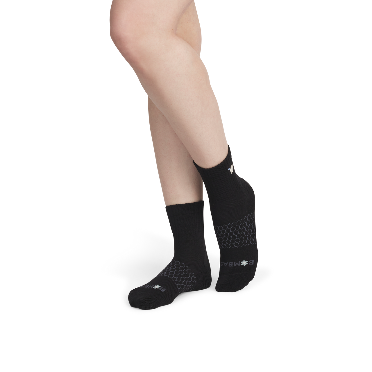 Garden Party Quarter Socks - Black Floral WO1 [8636]
