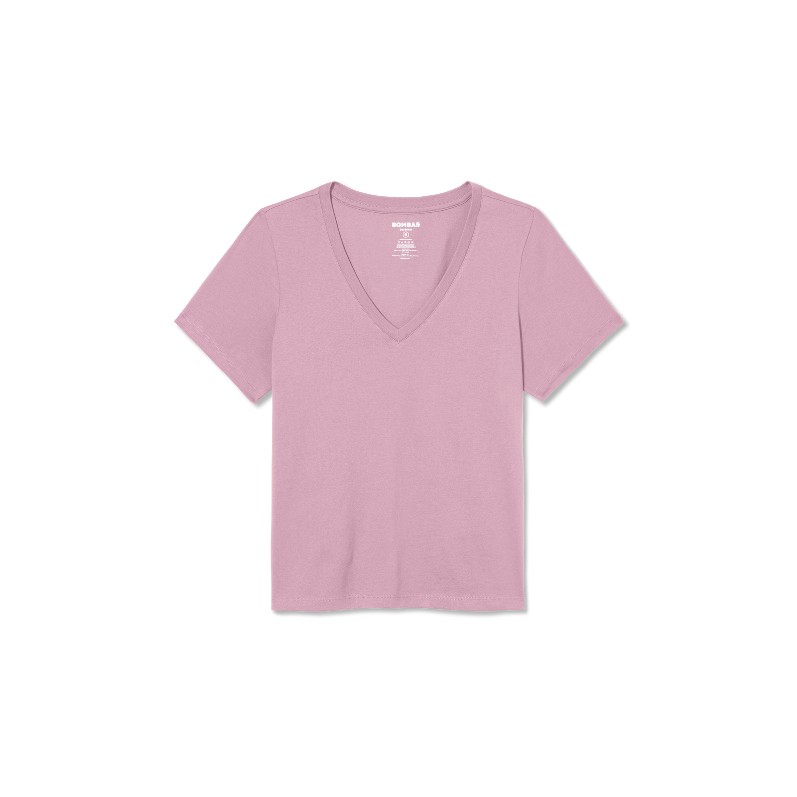 Women's Classic Fit Pima Cotton V-Neck T-Shirt - Mauve L [8738]