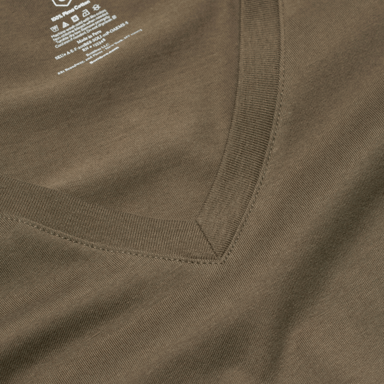 Women's Pima Cotton V-Neck T-Shirt - Oak Moss Detail [8738]