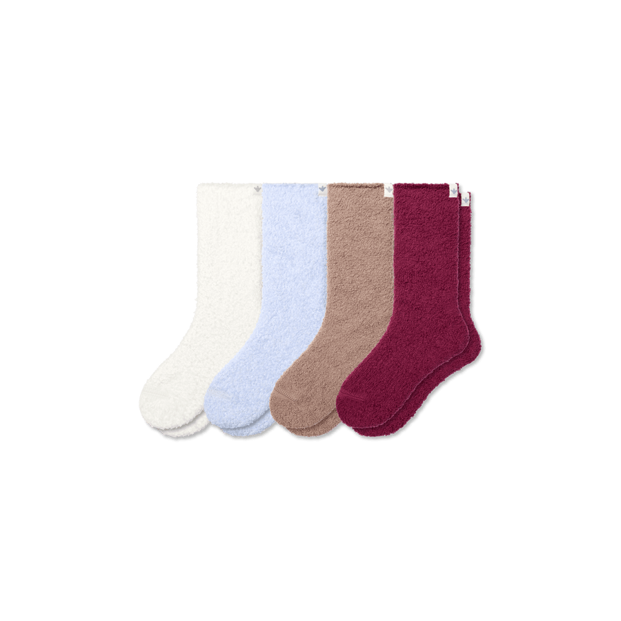 Youth Fuzzy Sock 4-Pack - Soft Court Pair