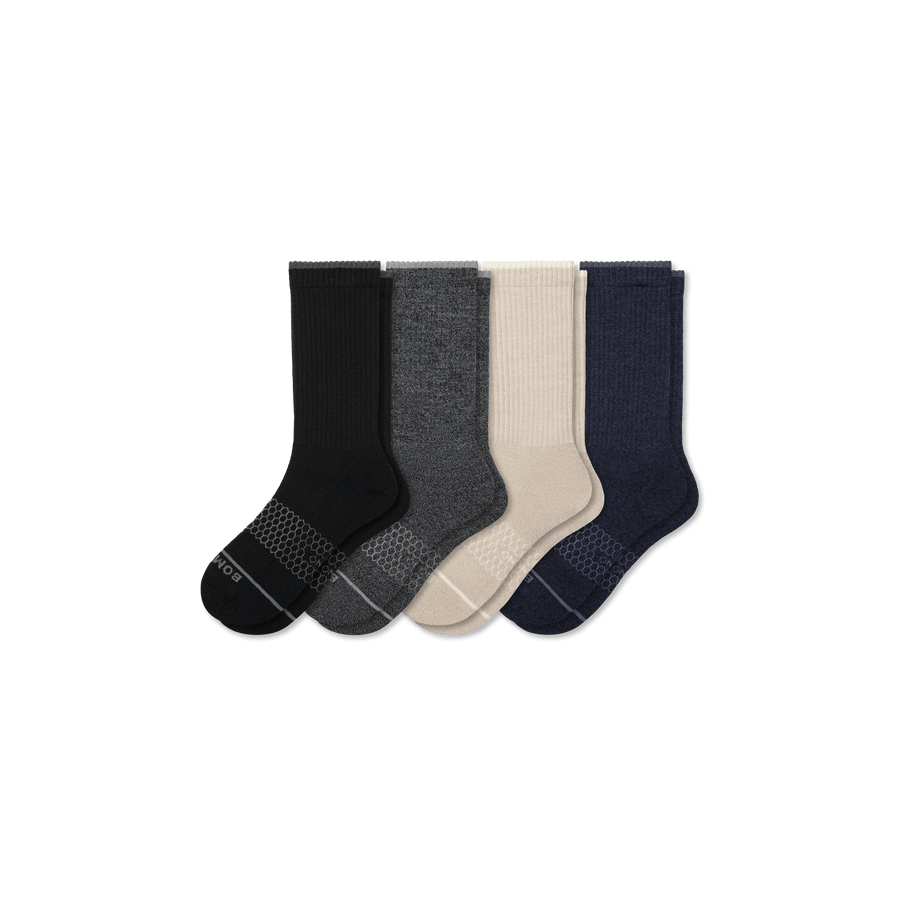 Women's Merino Wool Blend Calf Sock 4-Pack - Comfort Hike Pair