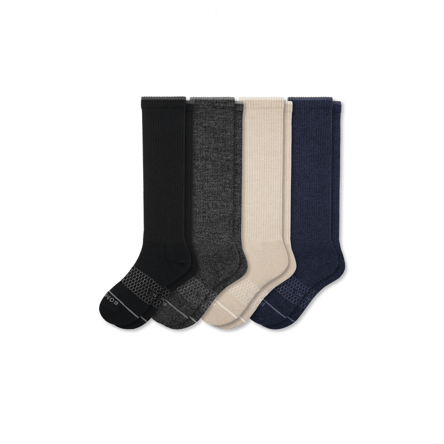 Women's Merino Wool Blend Knee-High Sock 4-Pack - Studio Home Wear