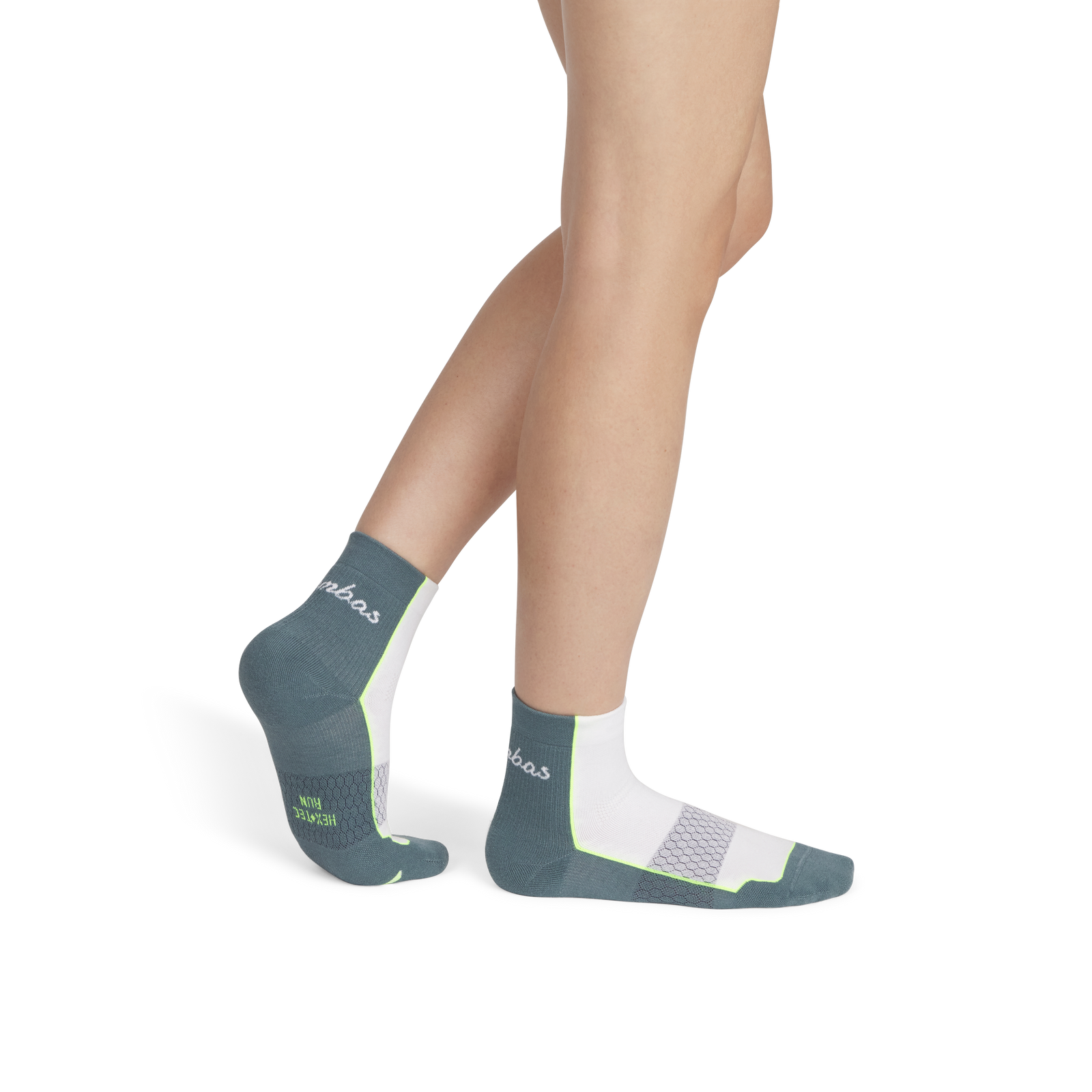 Running Quarter Socks - White / Grey Surf WO1 [8820]