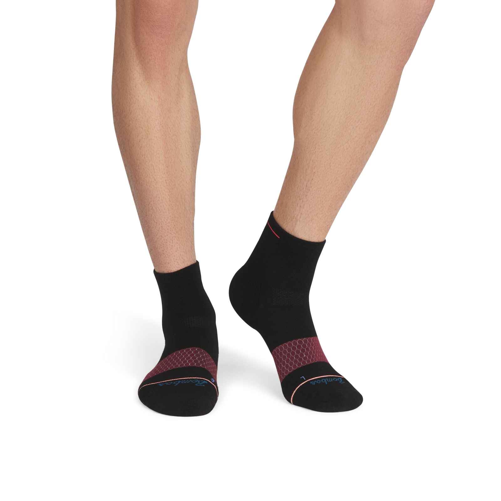 Merino Wool Blend Athletic Quarter Socks - Black Wine MO1 [8829]