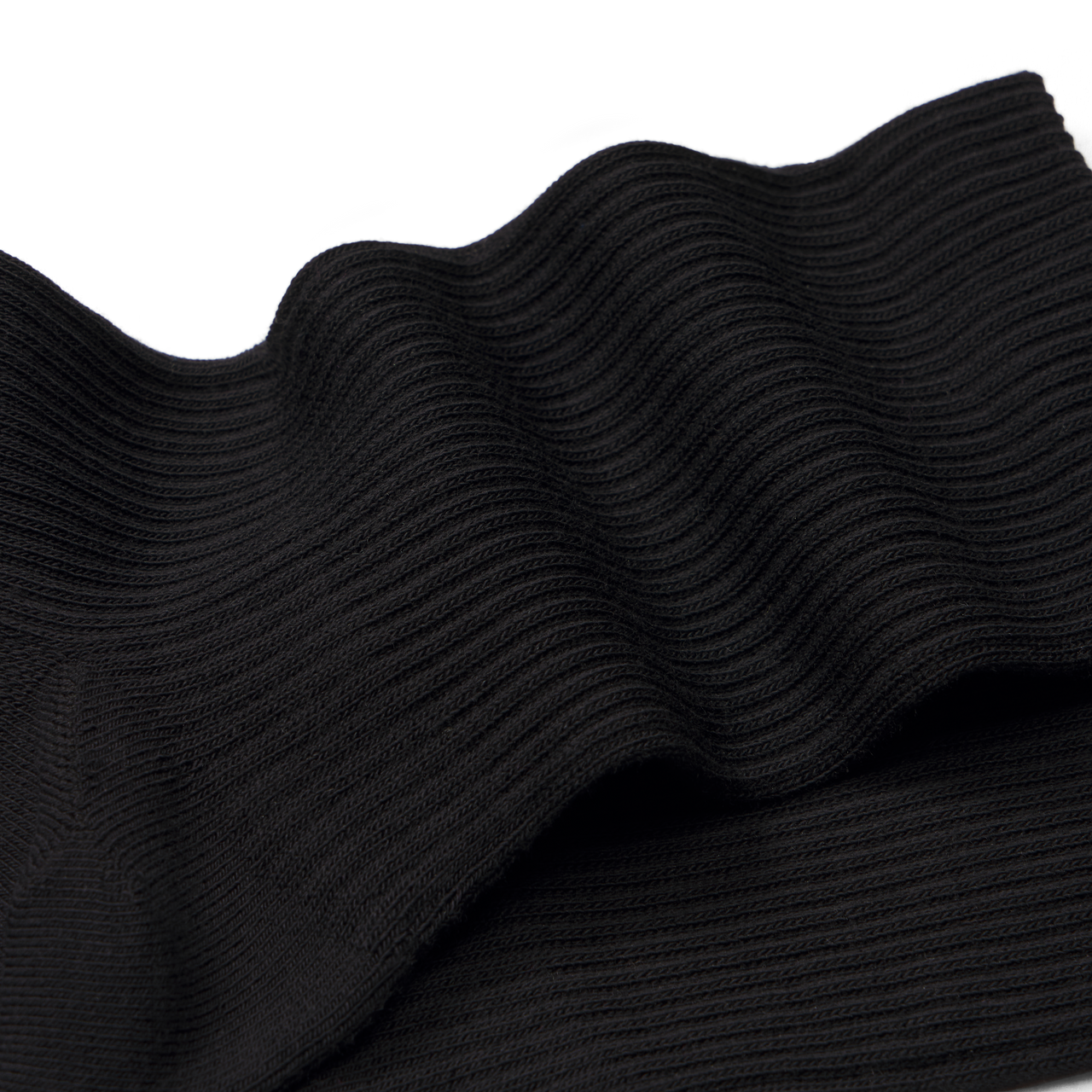 Modern Rib Half Calf Socks - Black Detail [8884]