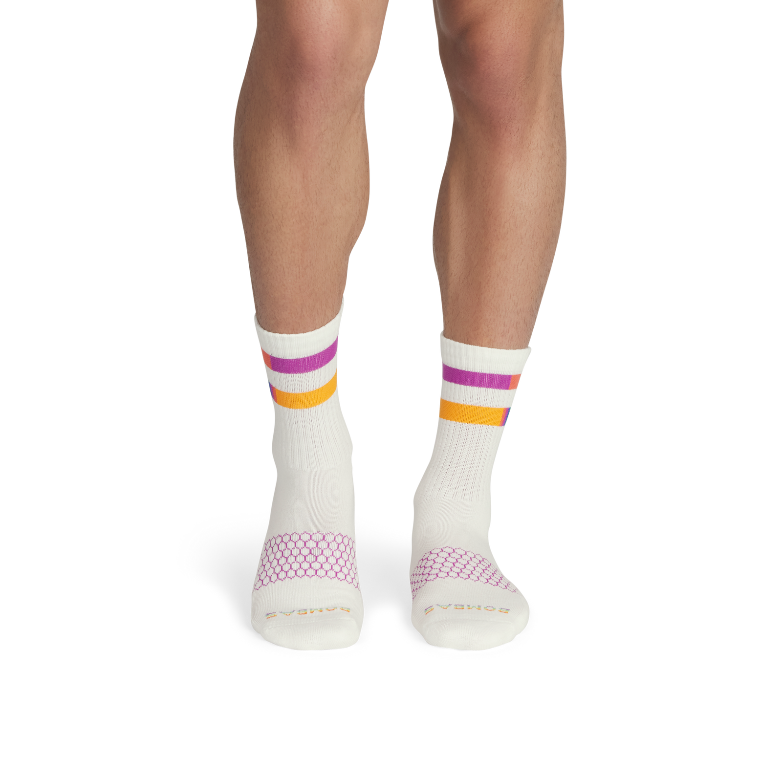 Pride Half Calf Socks - Soft White / Grape Jam MO1 [8898]