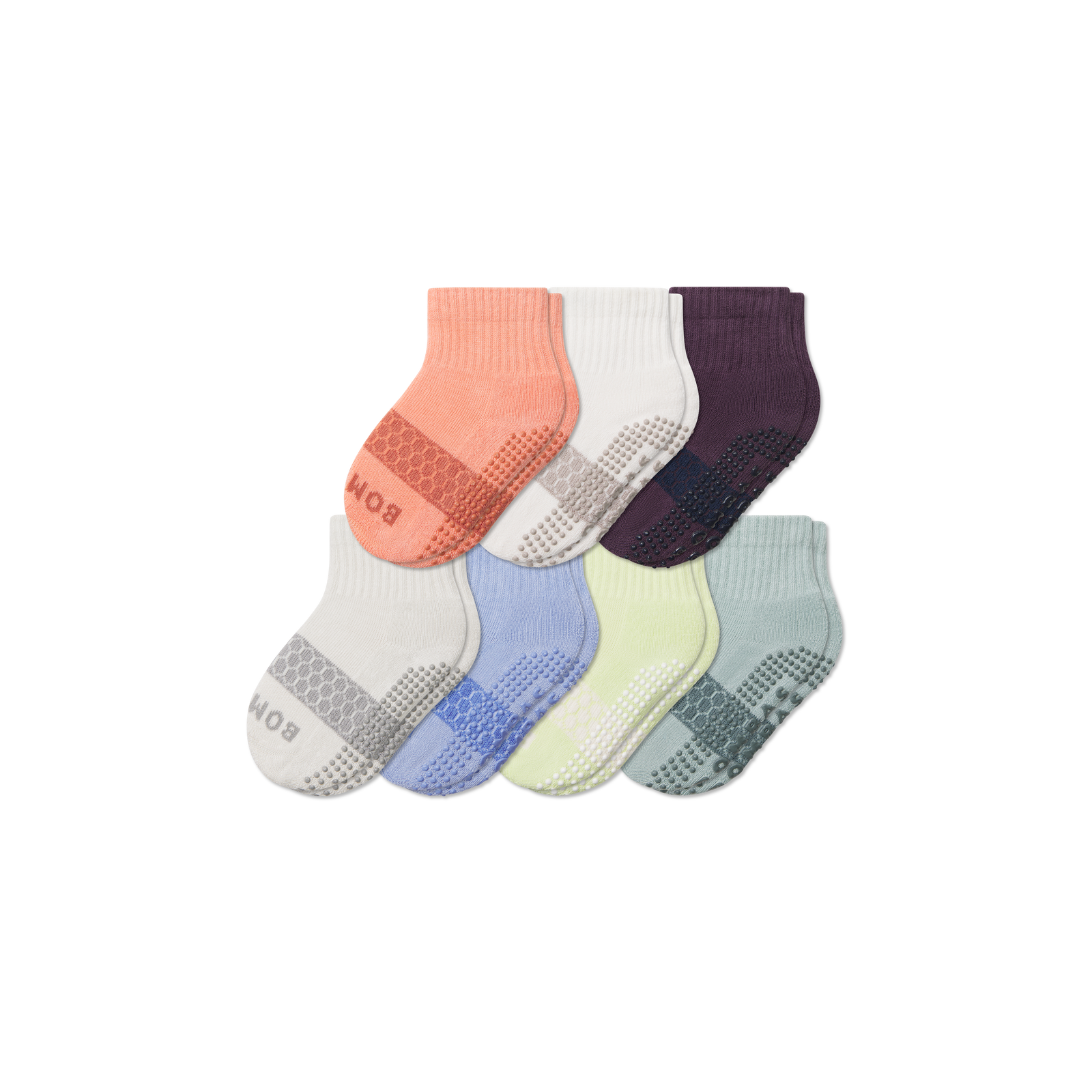 Toddler Week of Bombas Gripper Calf Sock 7-Pack - Dawn Lime Mix L [8949]