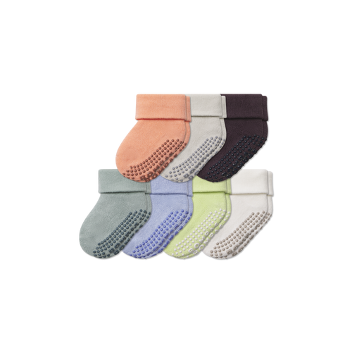 Baby Week of Bombas Gripper Calf Sock 7-Pack - Dawn Lime Mix L [8959]