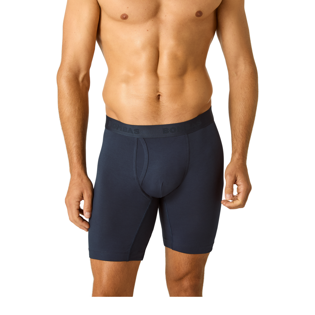 Men's Cotton Modal Blend Long Boxer Brief - Midnight Navy MO1 (8969)