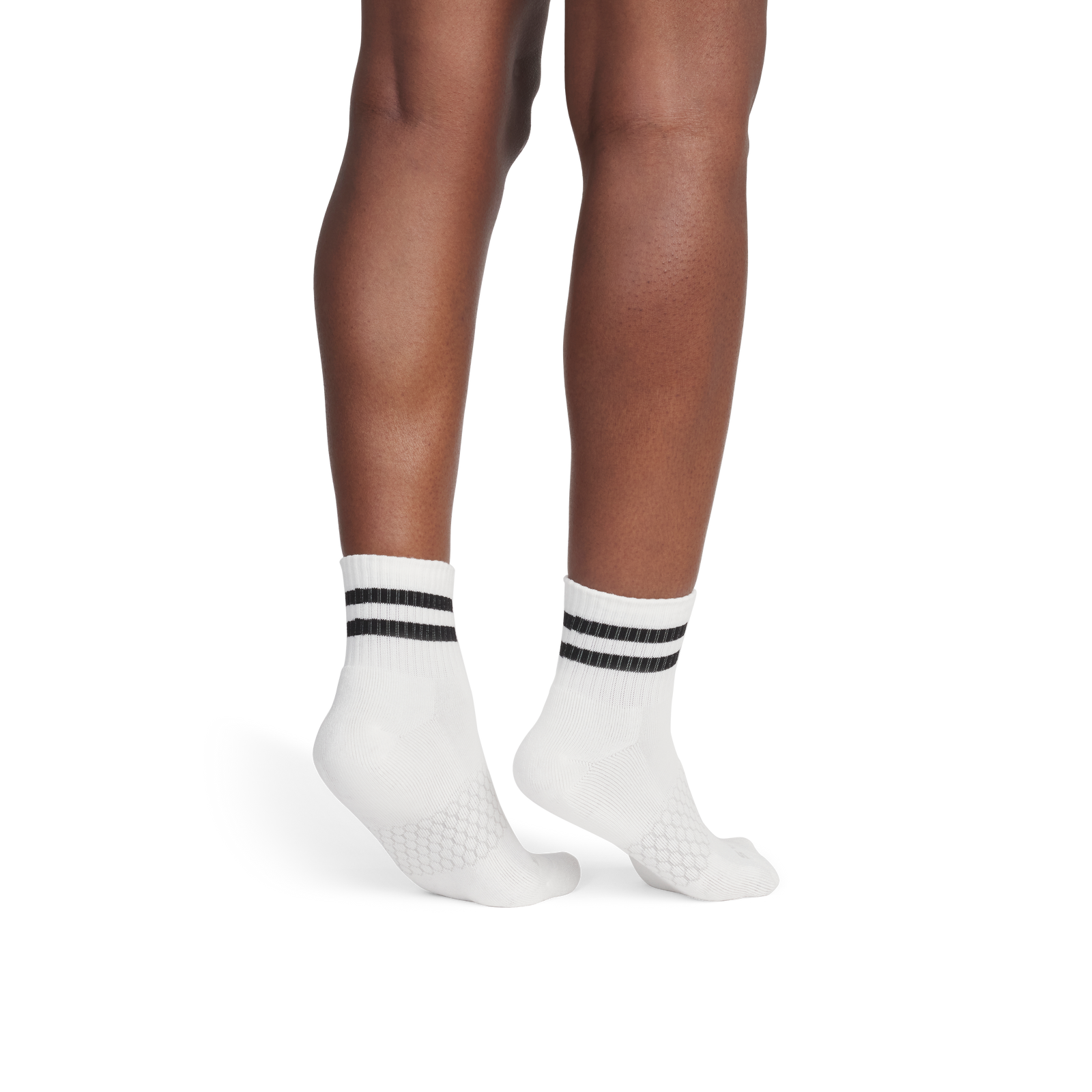 Vintage Stripes Quarter Socks - Soft White / Black WO2 [9006]