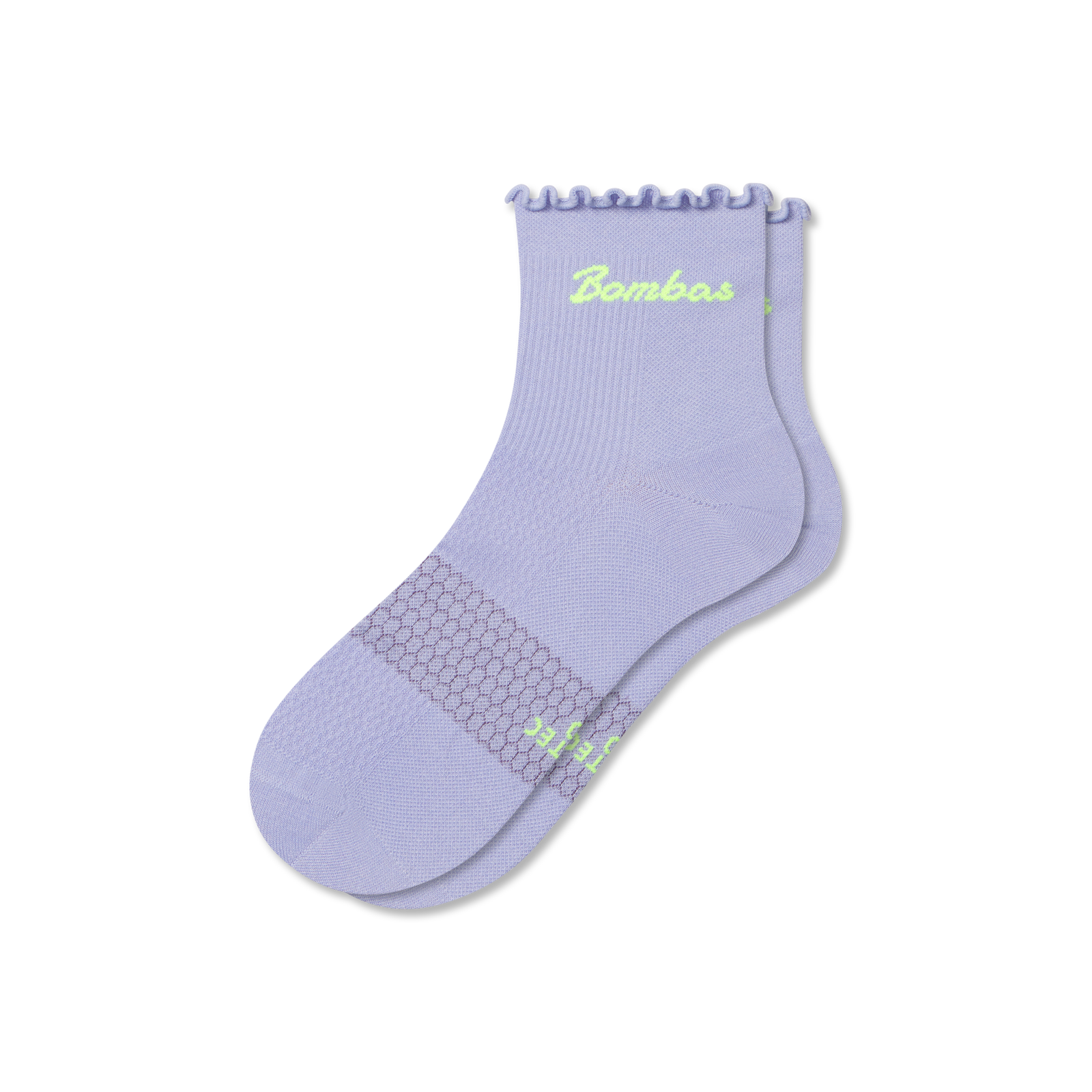 Women’s Ruffle Athletic Quarter Socks - lavender haze L [9161]