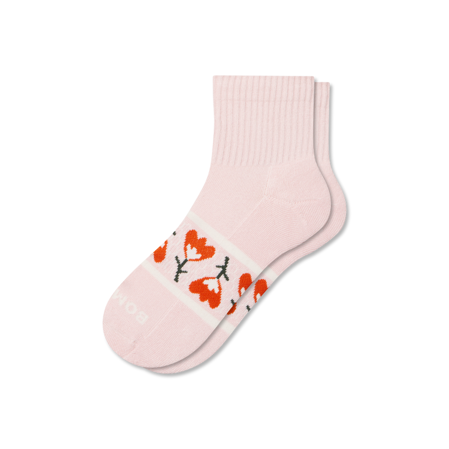 Women's Garden Party Quarter Socks - Light Travel Fit