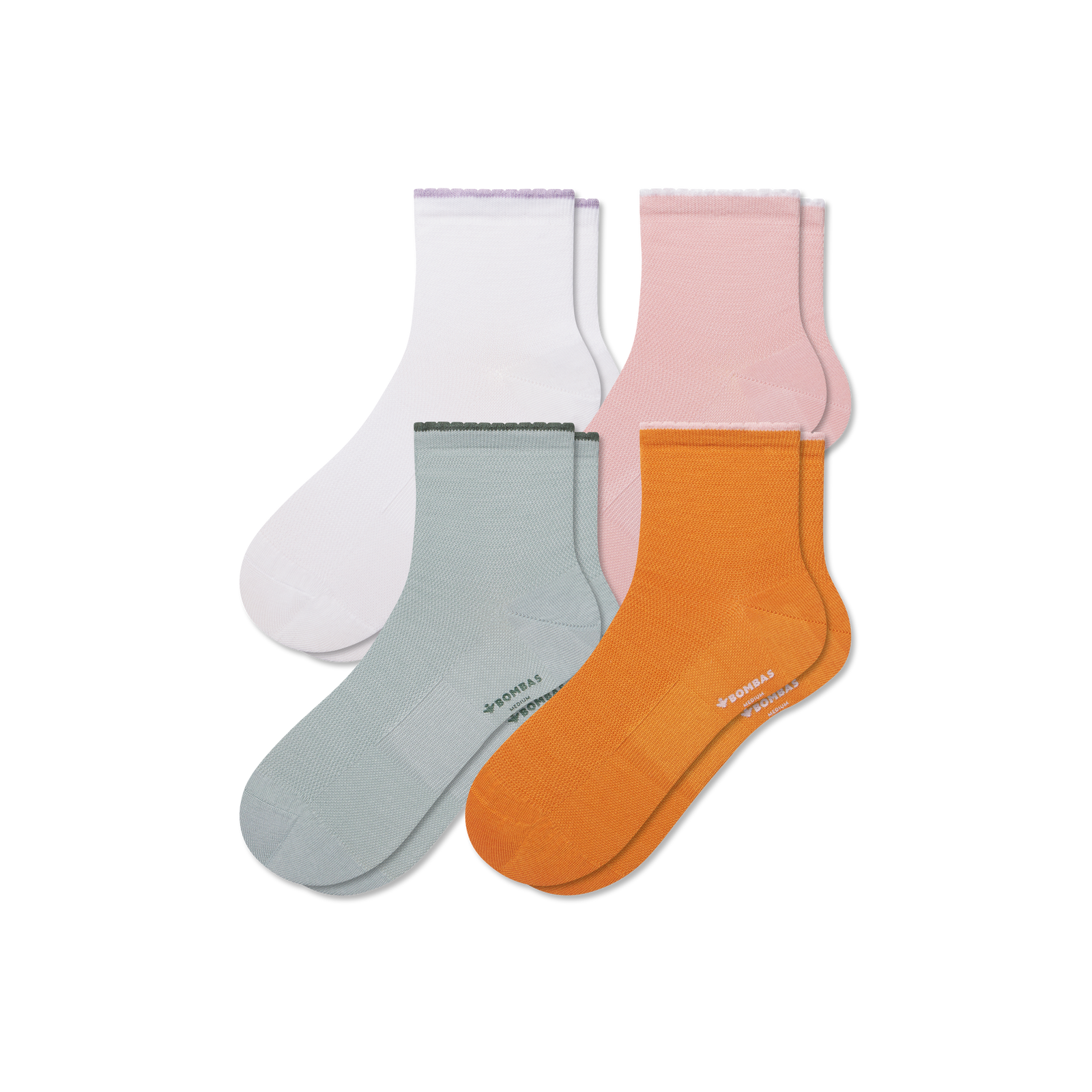 Women’s Scallop Cuff Quarter Sock 4-Pack - misty sky mix [9258]