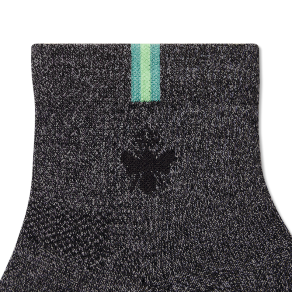 Merino Wool Blend Athletic Quarter Socks - black meteor Detail [9712]