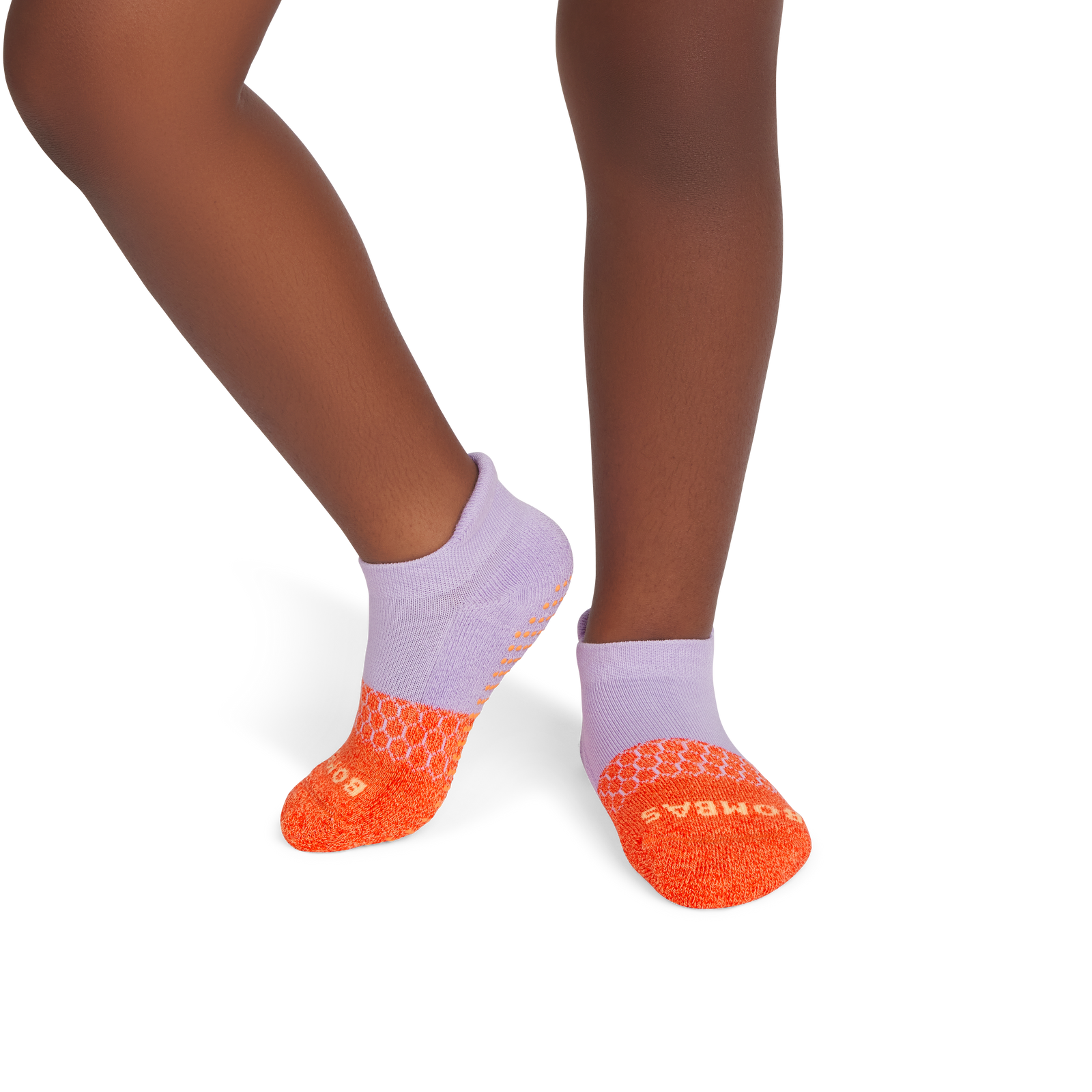 Toddler Gripper Ankle Socks - Bright Cantaloupe OM1