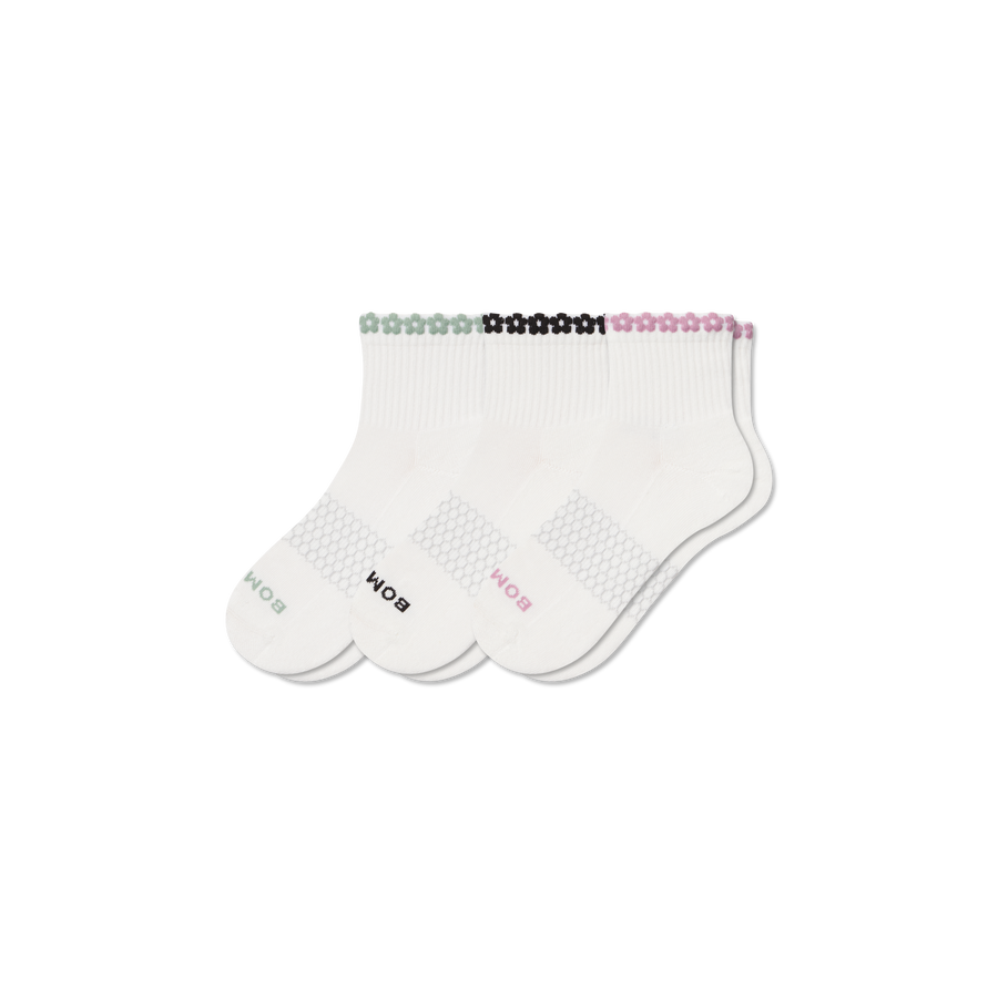 Women's Daisy Chain Quarter Sock 3-Pack - Outdoor Studio Comfort