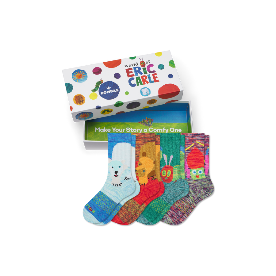 Youth Eric Carle Calf Sock 4-Pack Gift Box - Gift Ready