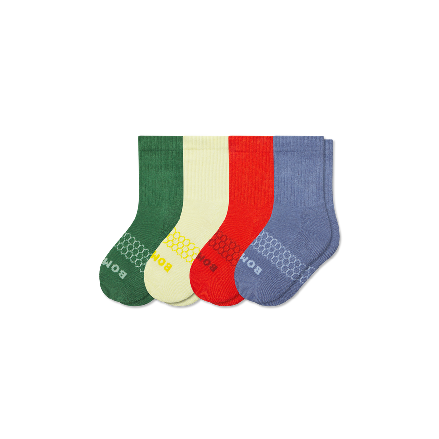 Junior Solids Calf Sock 4-Pack - Trail Recovery Support
