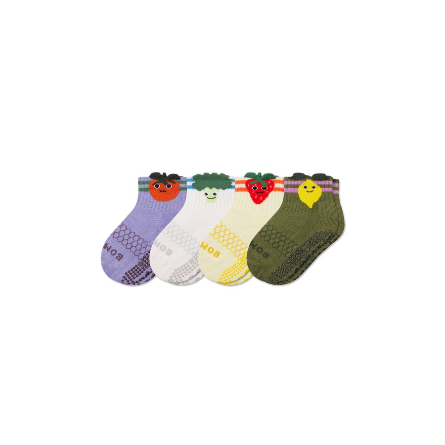 Toddler Fruits & Veggies Calf Sock 4-Pack - Fresh Crew Pair