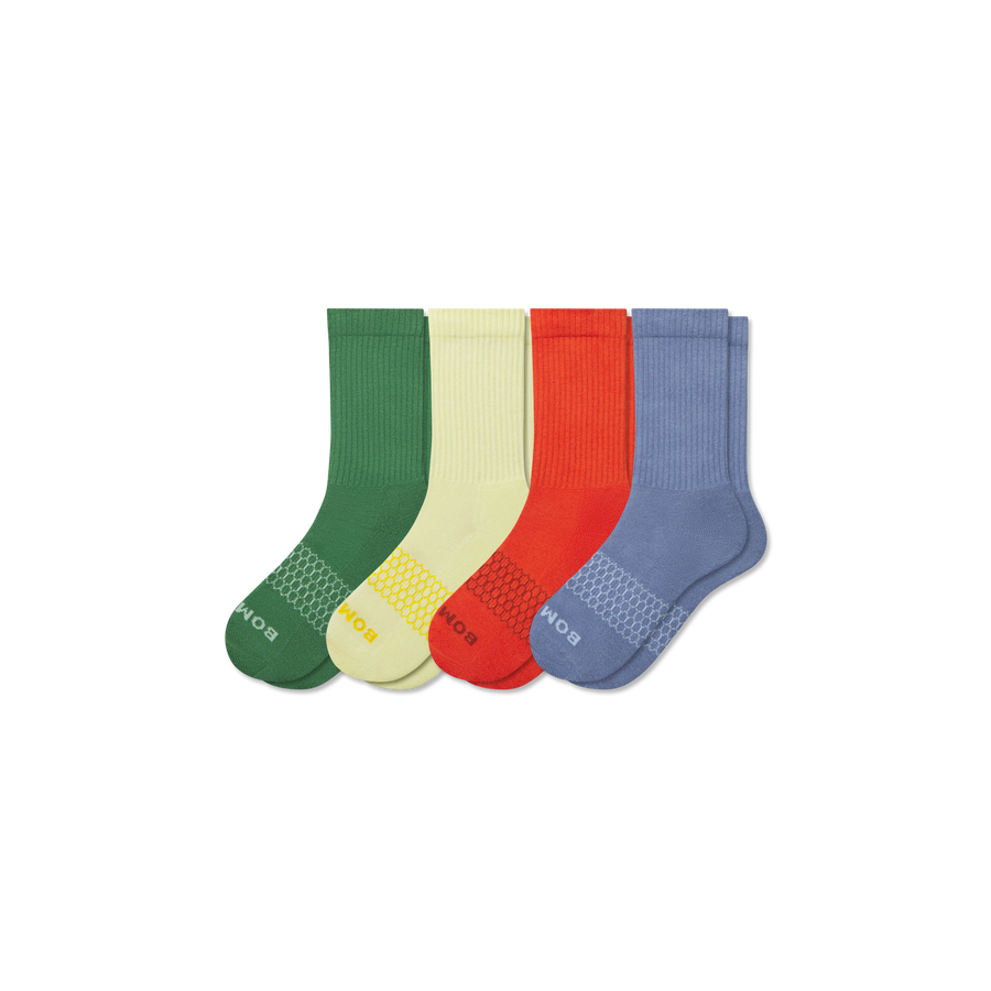 Youth Solids Calf Sock 4-Pack - Active Office Comfort