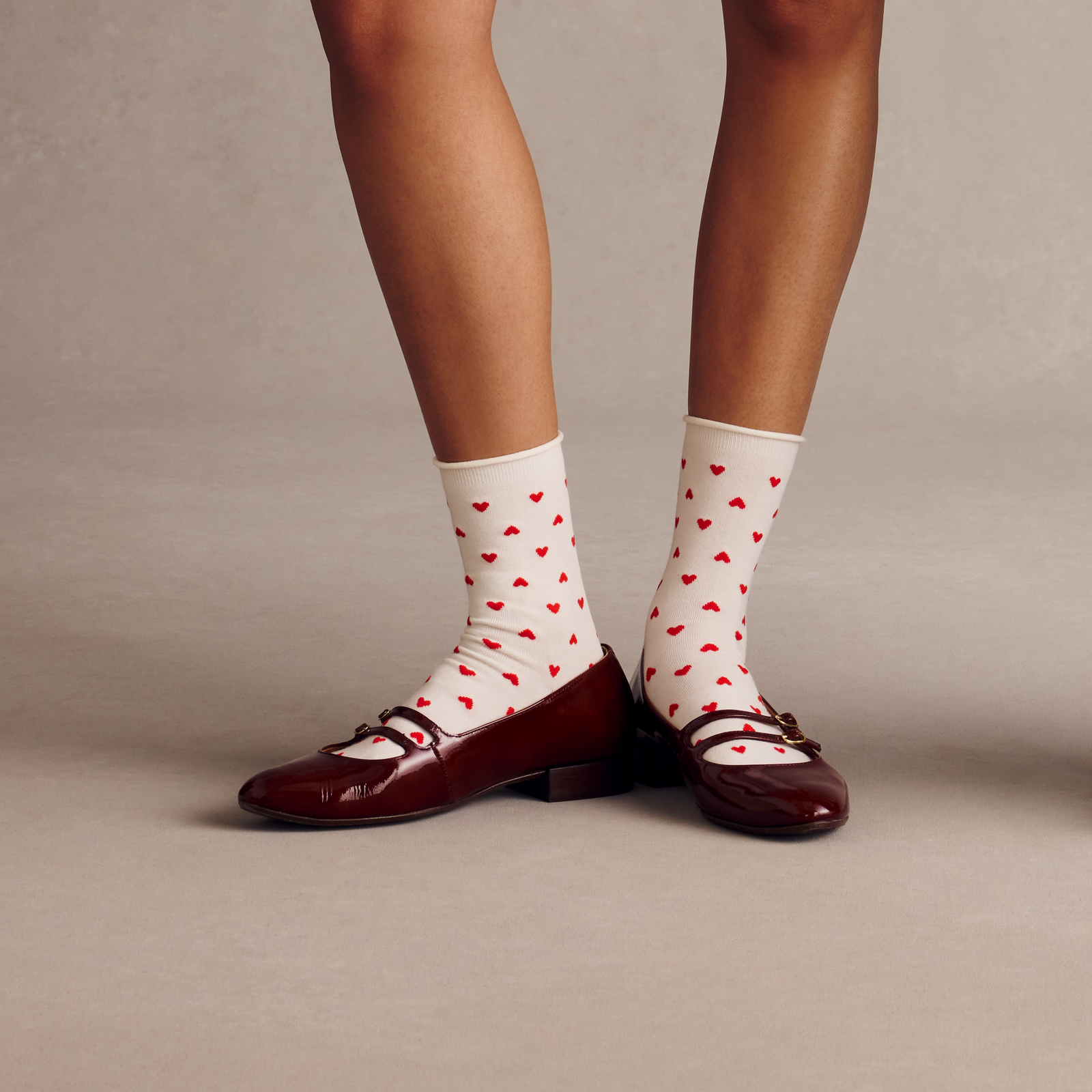Valentine’s Half Calf Socks - Soft White WO1 [8597] [Lifestyle]