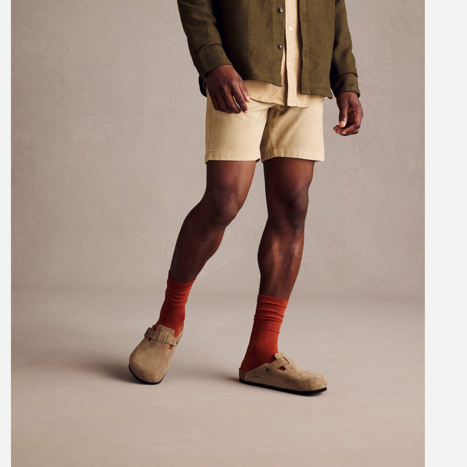 Men's Modern Rib Calf Socks - Rust Brown MO1 [Lifestyle]