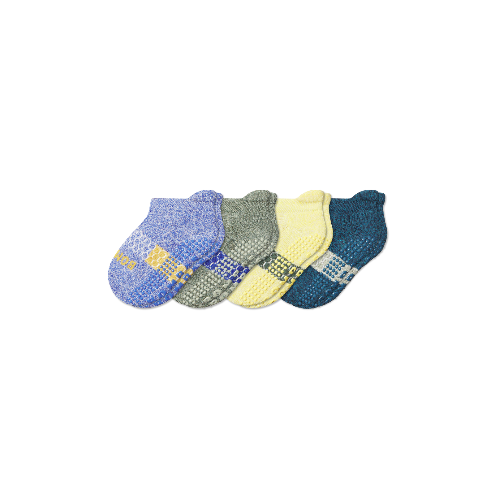 Toddler Marl Gripper Ankle Sock 4-Pack - Blue Glow Mix L [9086]