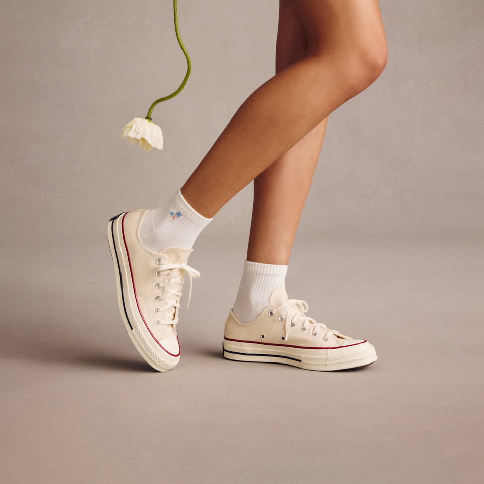 Women's Garden Party Quarter Socks - Soft White Floral WO [8637] [Lifestyle]