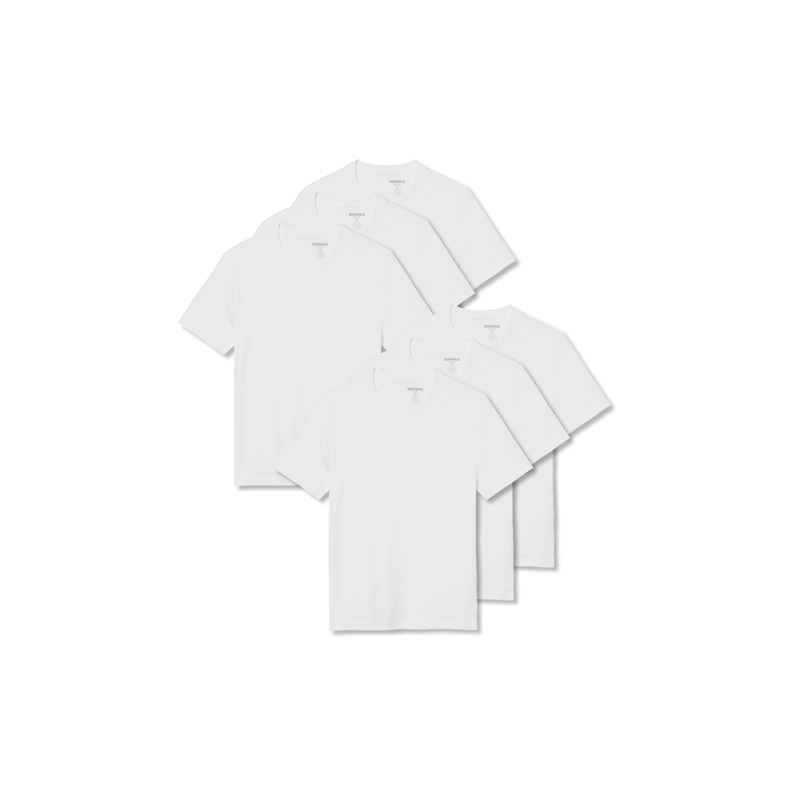 Women's Pima Cotton Slim Crew Neck T-Shirt 6-Pack - All White L