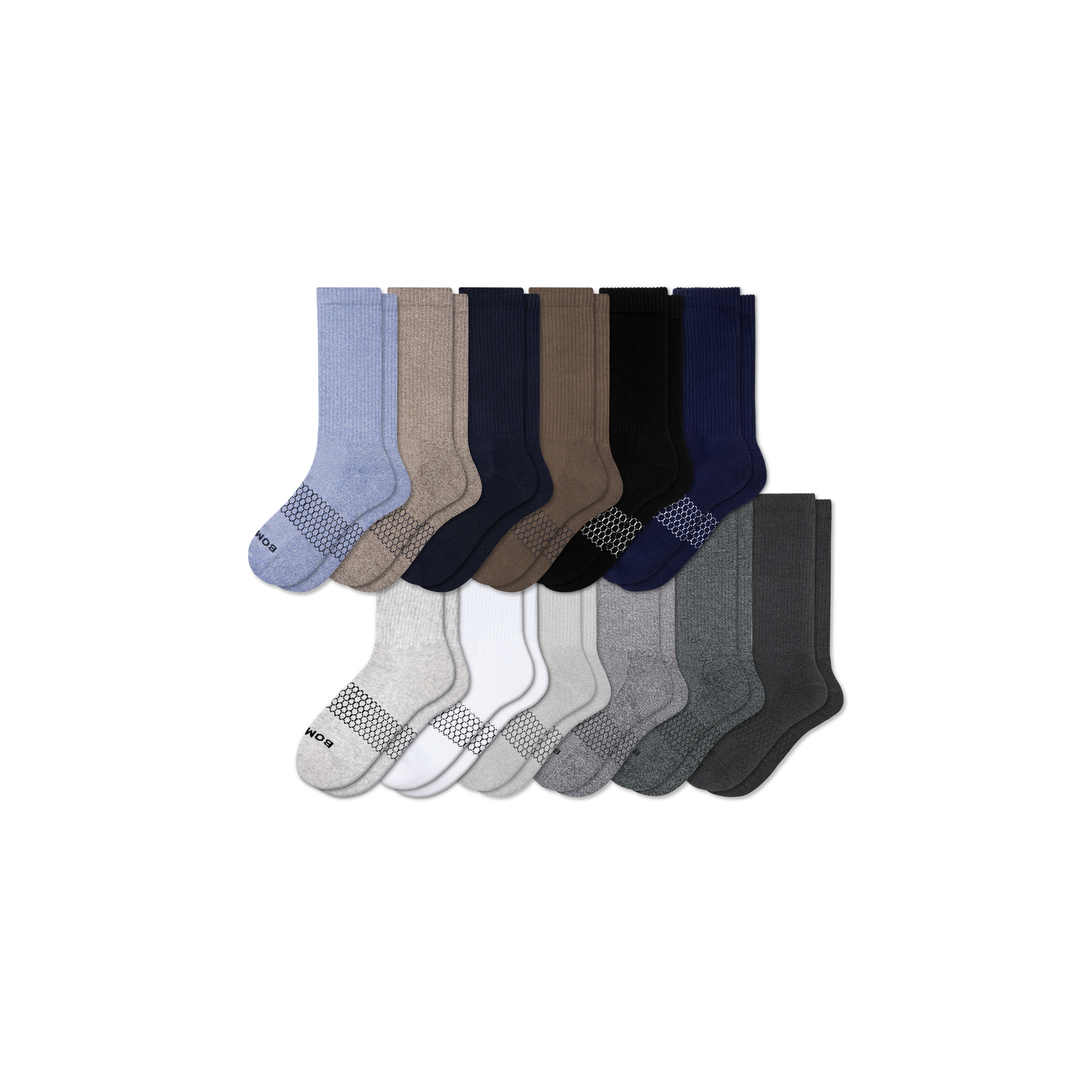 Men's Calf Sock 12-Pack - Birch Blue Mix L
