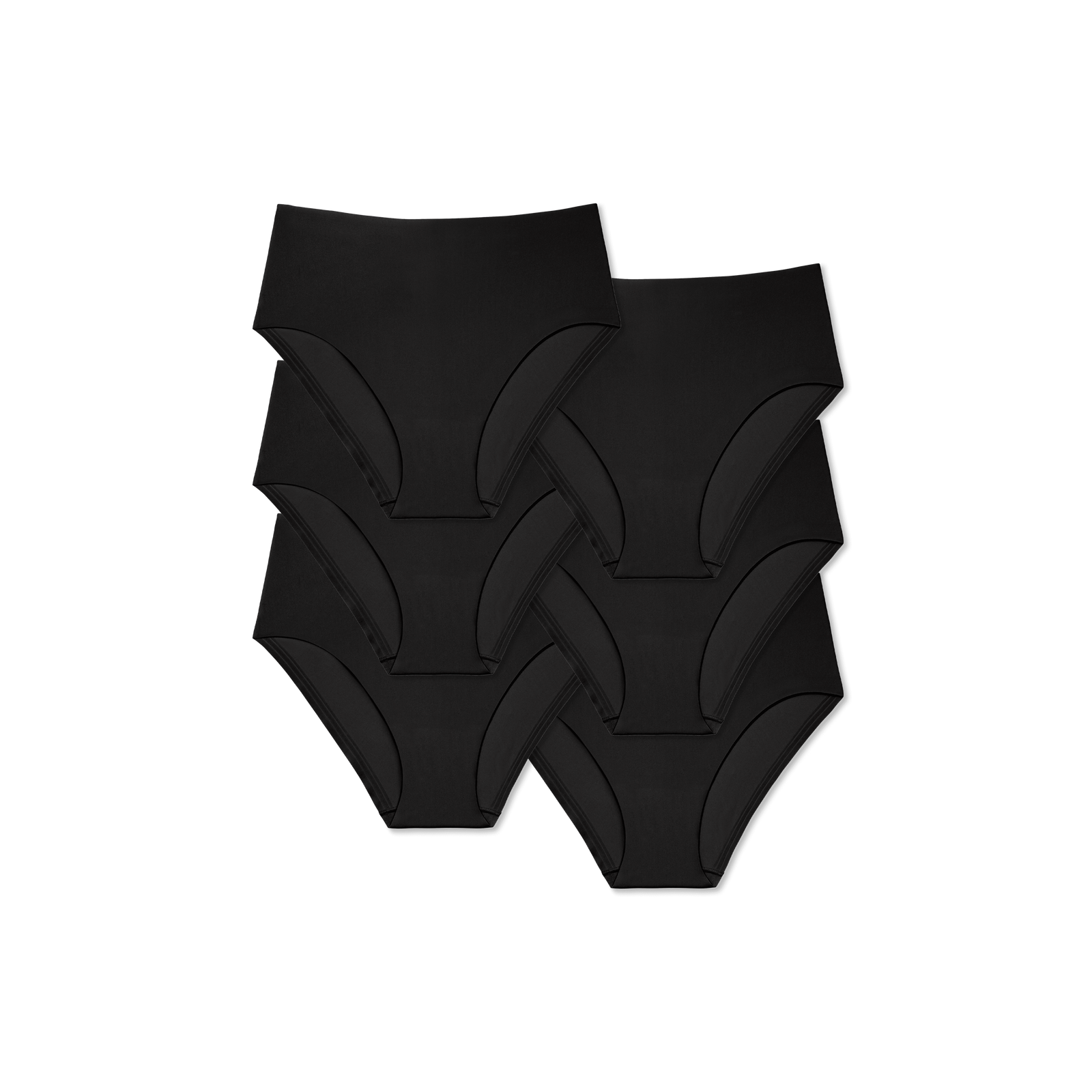 Women's No Show Hipster 6-Pack - Black L