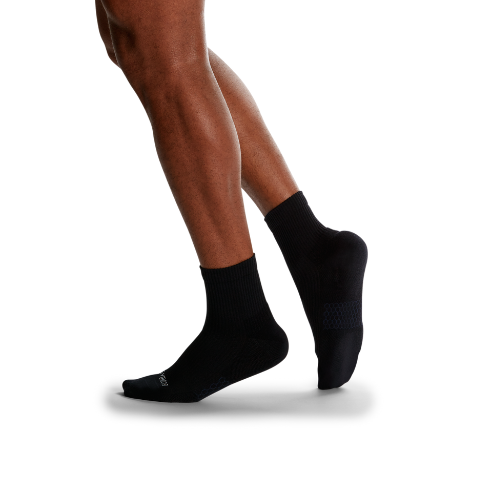 Modern Rib Quarter Socks - Black MO2 [5702]