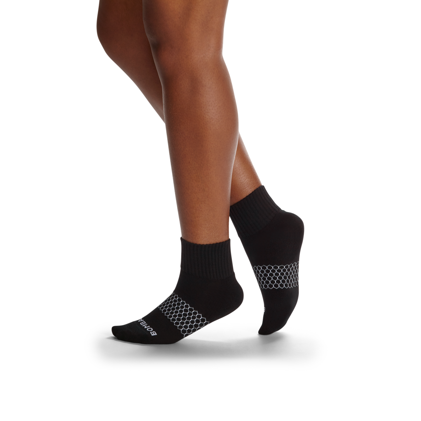 Ribbed Quarter Socks Black WO2