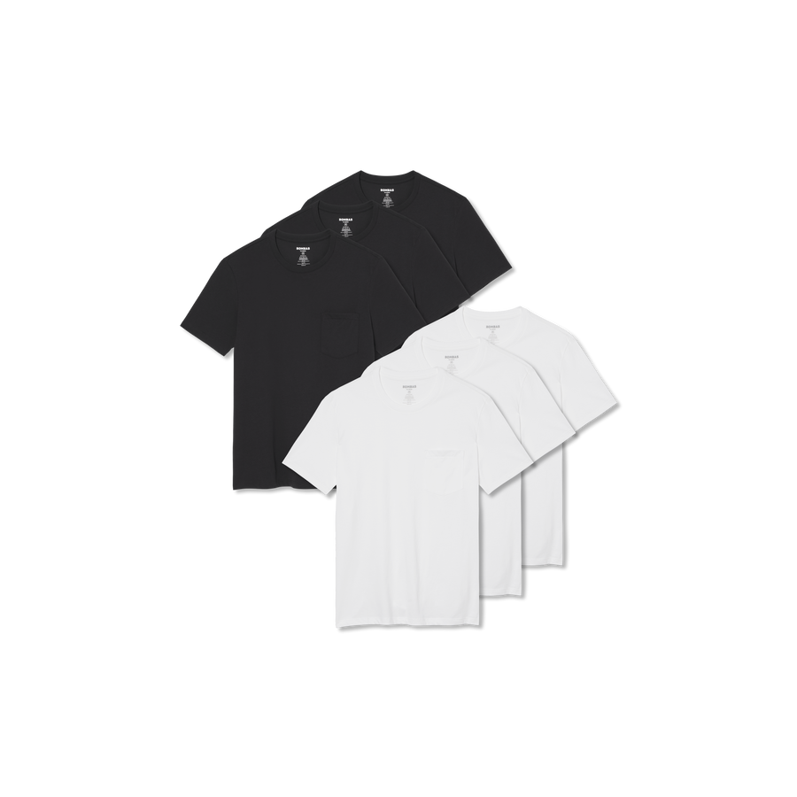 Men's Pima Cotton Pocket Crew Neck T-Shirt 6-Pack - Casual Crew Style
