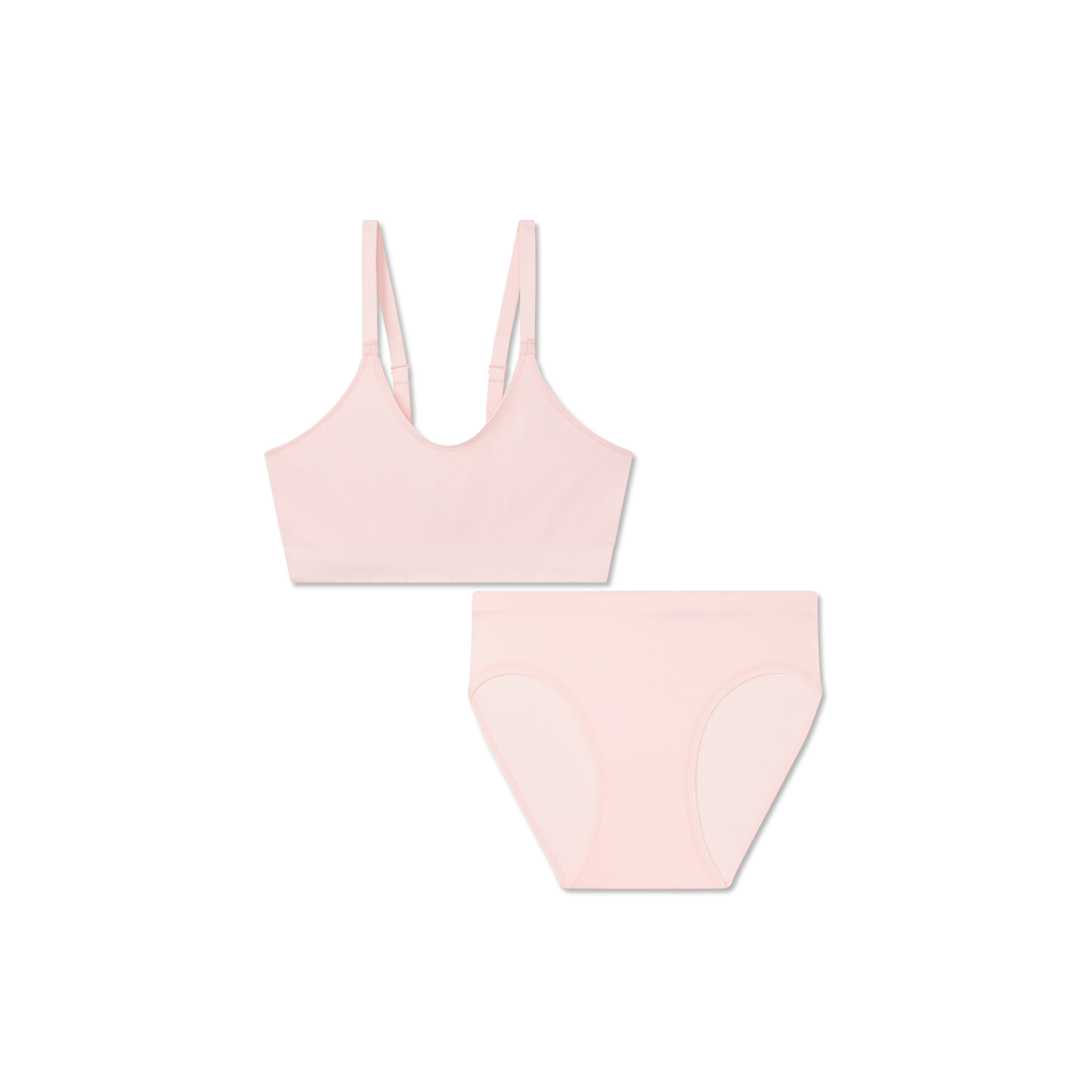 Women's Seamless Scoop Bralette + Brief - Blush