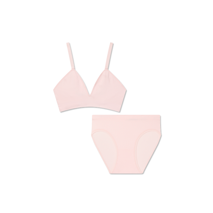 Women's Seamless Triangle Bralette + Brief Pack - Blush L