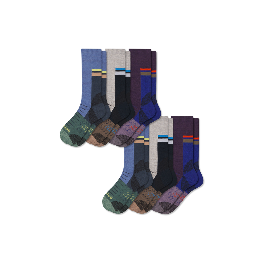 Men's Hiking Calf Sock 6-Pack - Cozy Lounge Support