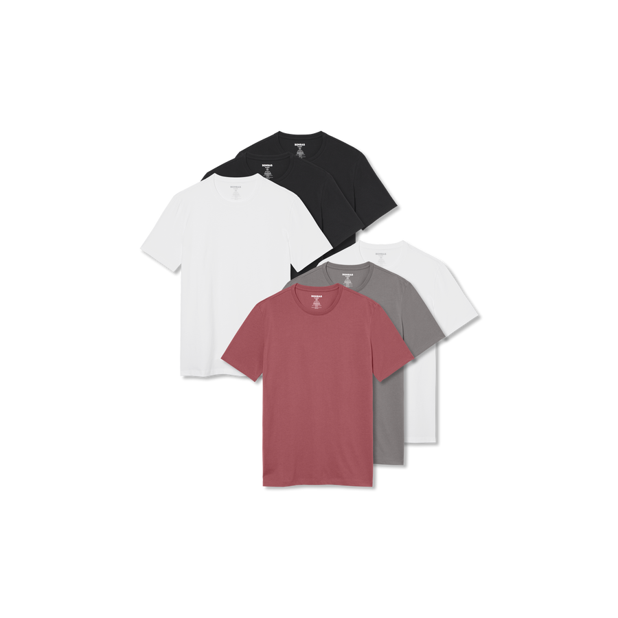 Men's Pima Cotton Slim Crew Neck T-Shirt 6-Pack - Cotton Crew Comfort