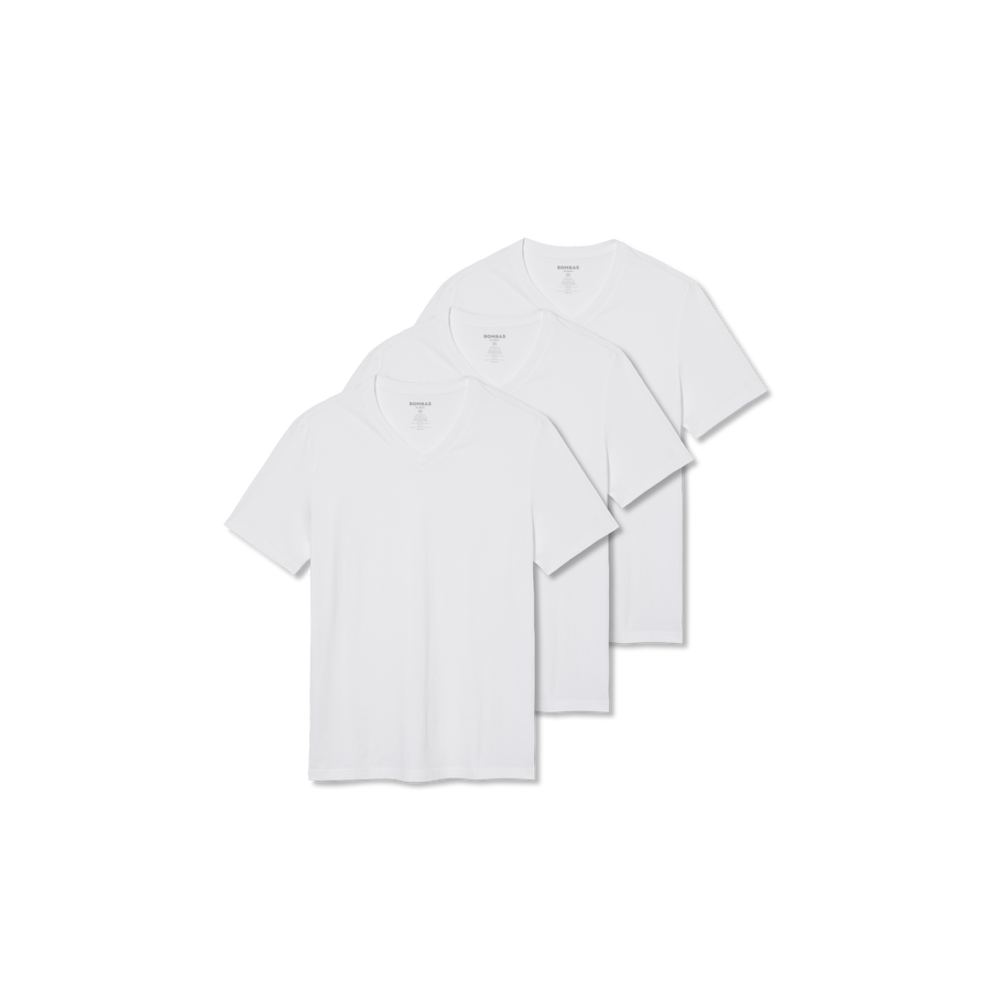 Men's Pima Cotton V-Neck T-Shirt 3-Pack - Daily Everyday Comfort