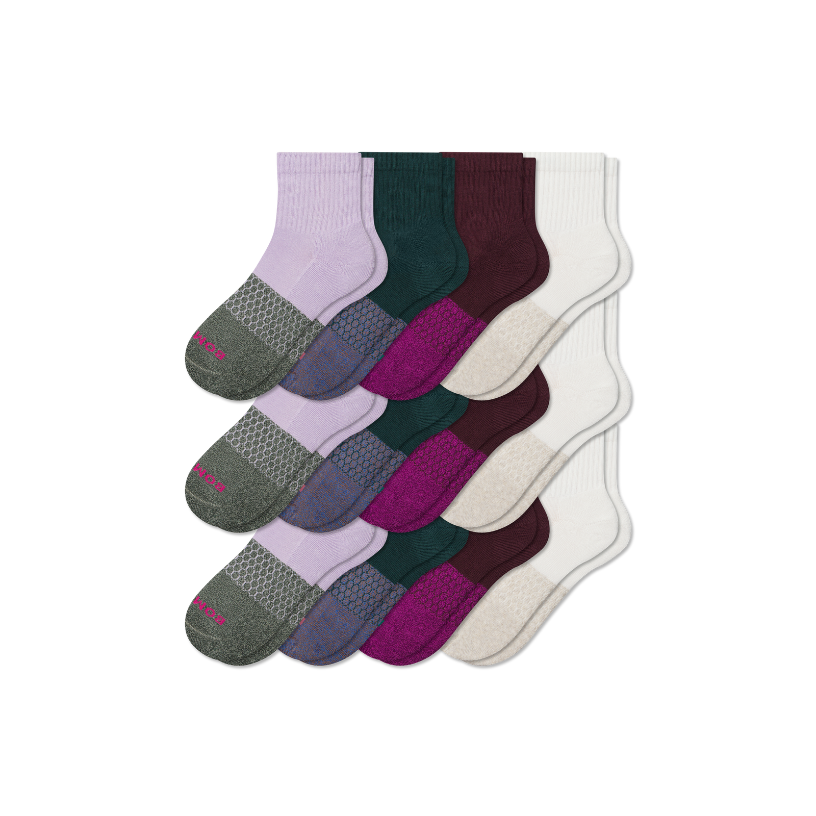 Women's Quarter Sock 12-Pack - Chai Lavender Mix L