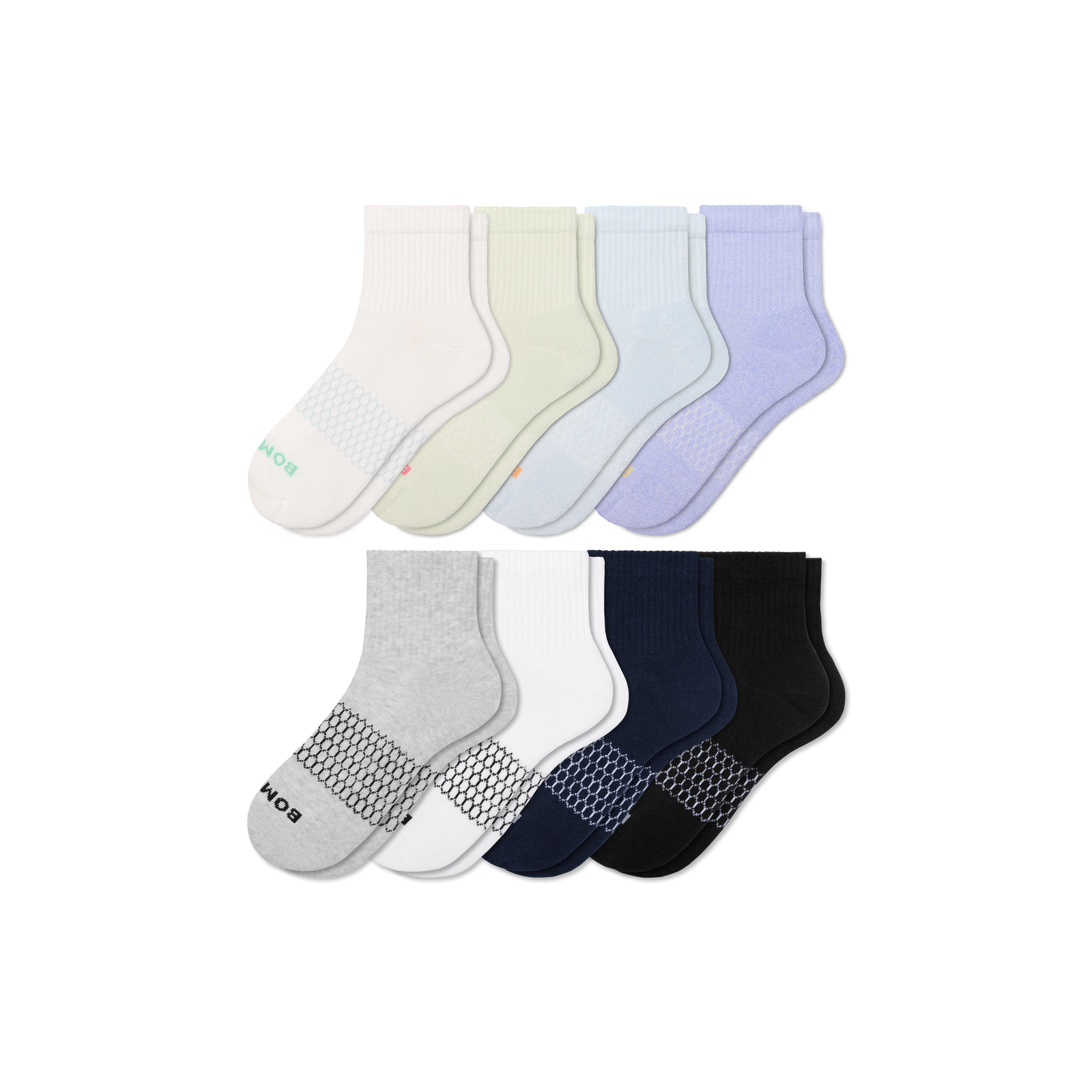 Women's Quarter Sock 8-Pack - cloud mint mix L