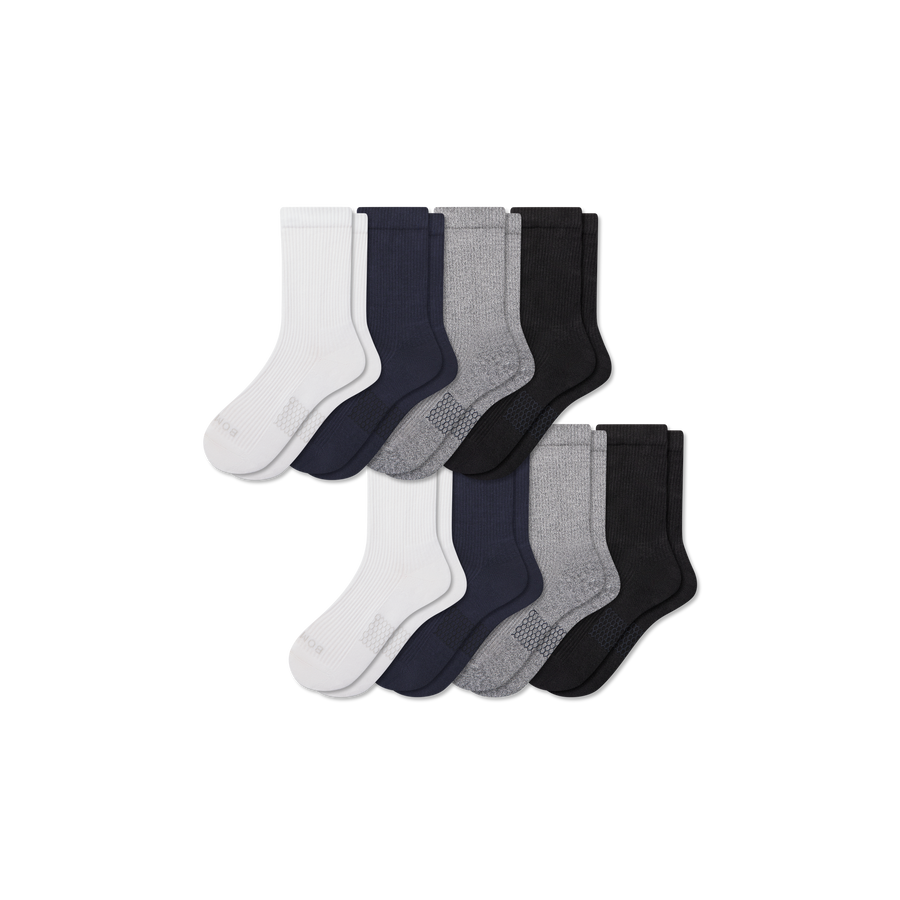 Women's Modern Rib Half Calf Sock 8-Pack - Comfort Everyday Cushion