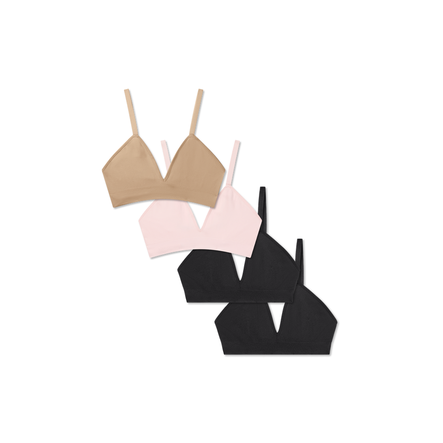 Women's Seamless Triangle Bralette 4-Pack - Fresh Layer Support