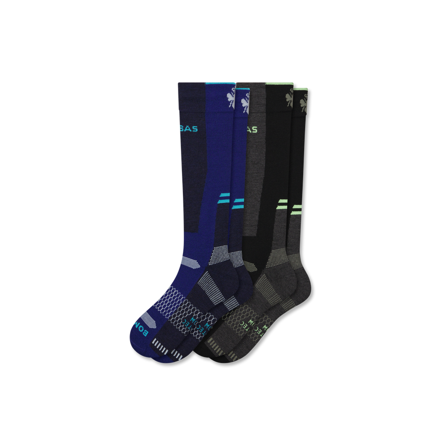 Women's Mid-Cushion Merino Wool Blend Ski & Snowboard Sock 2-Pack - Soft Travel Fit