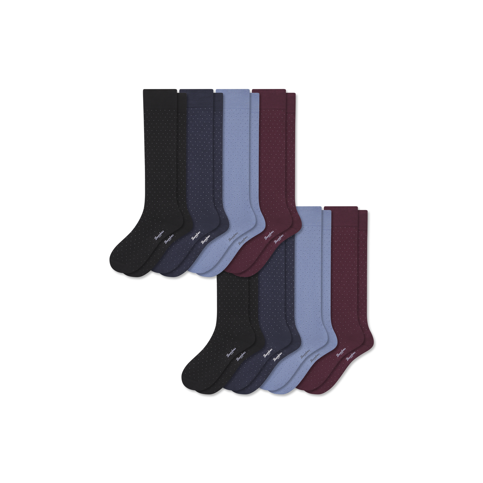 Men's Dress Over the Calf Sock 8-Pack - dot mix