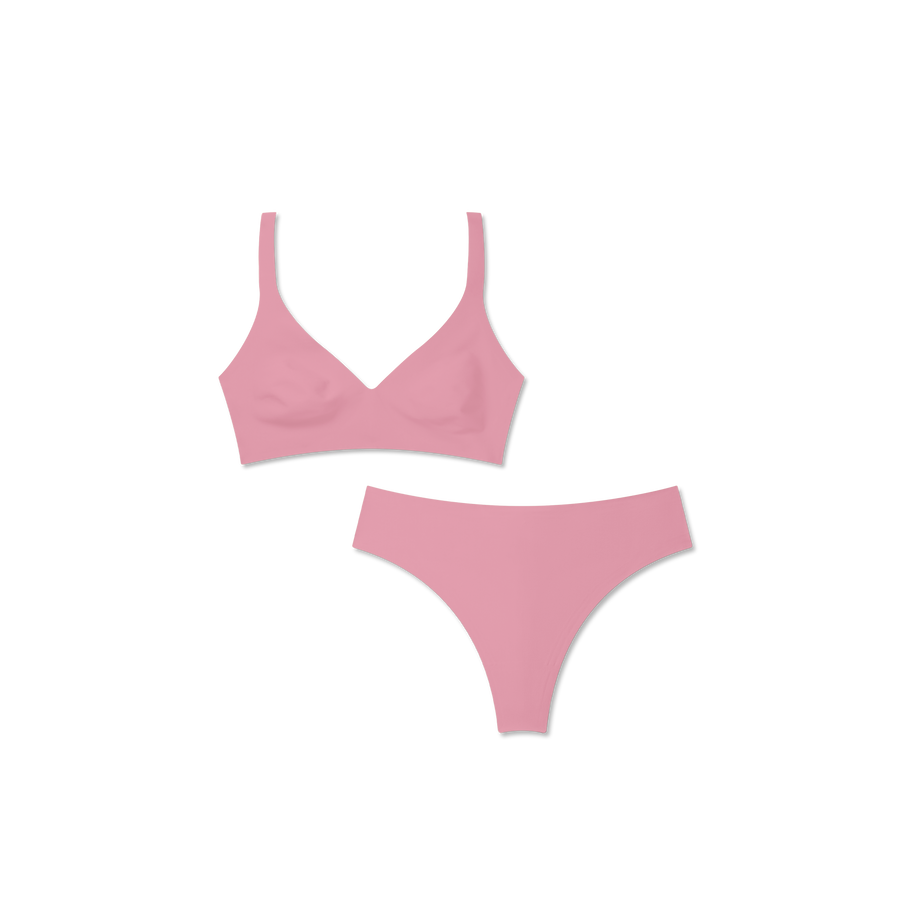 Women’s No Show Plunge Bralette + Thong Pack - Light Lift