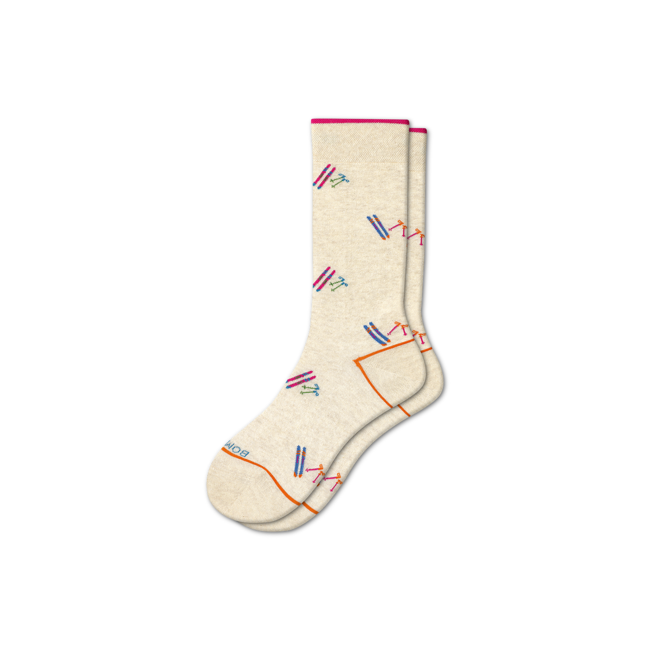 Women's Lightweight Chalet Calf Socks - ecru - 1