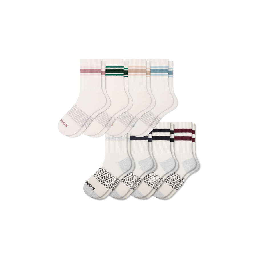 Women's Vintage Stripes Half Calf Sock 8-Pack - Daily Home Pair