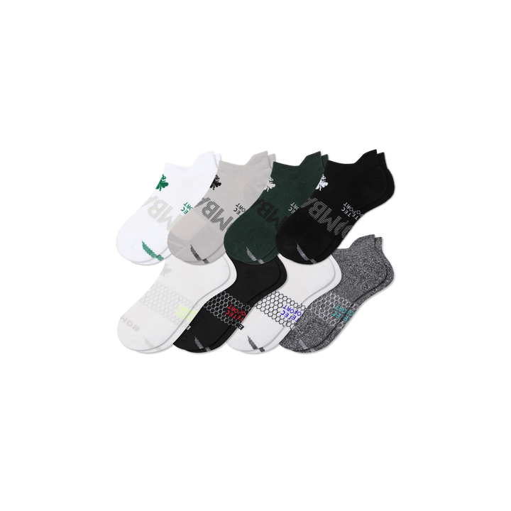 Men's All Sport Ankle Sock 8-Pack - Forest Grey Mix L