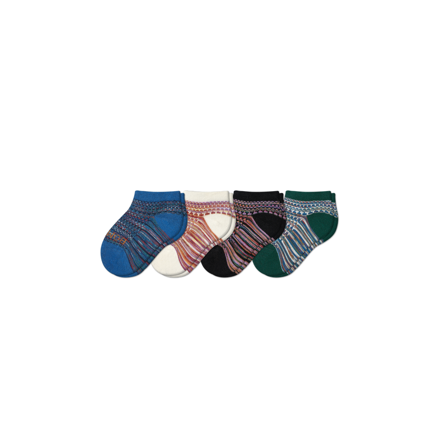 Toddler Lightweight Mosaic Ankle Sock 4-Pack - Active Hike Move